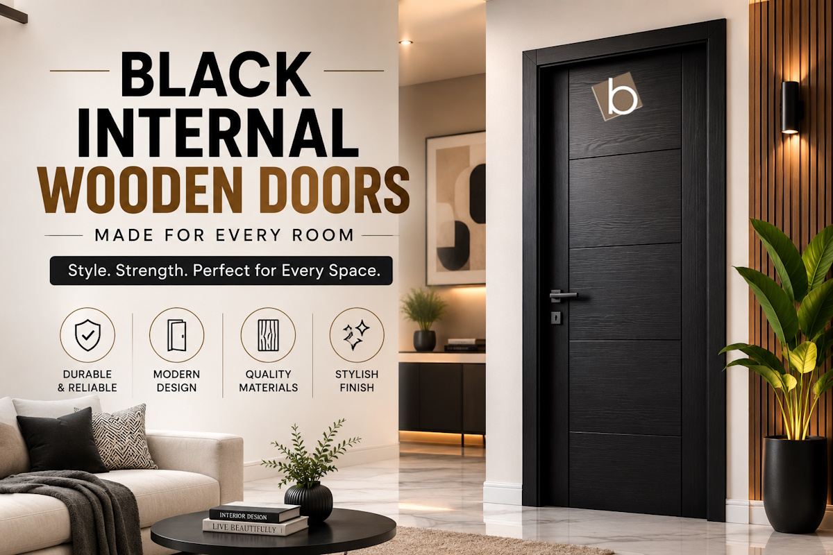 black internal wooden doors